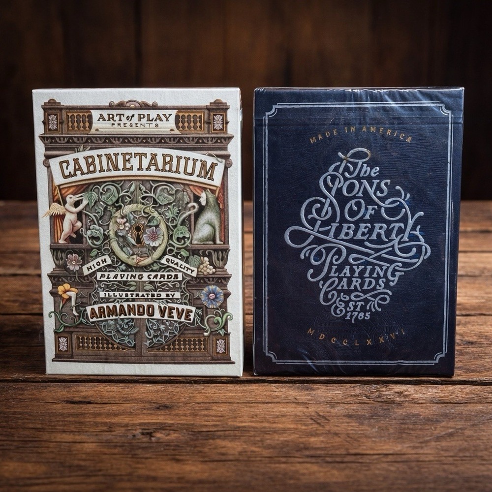 Art of Play 2 Deck Lot - Cabinetarium & Sons Of Liberty Playing Cards New Sealed